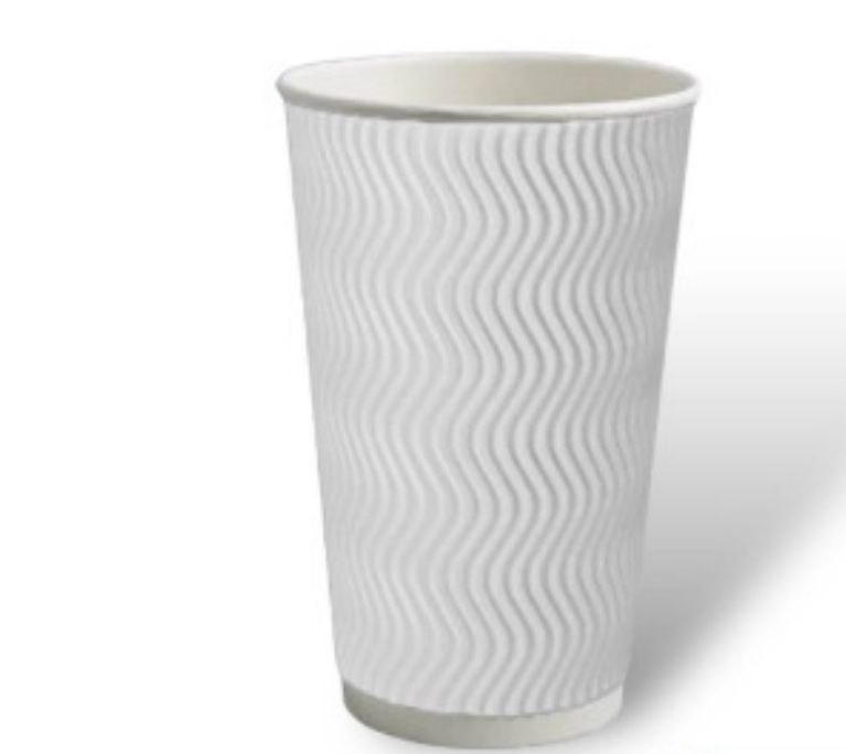 Стакан гофр Ripple Wave 450мл Double White білий 20шт/уп